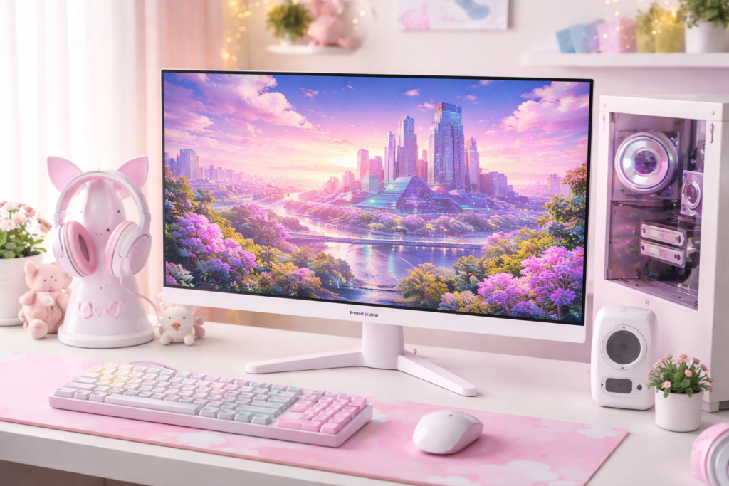 Pixio PX278 WAVE White ゲーミングモニター 27インチ 180Hz WQHD ホワイト 白 かわいい