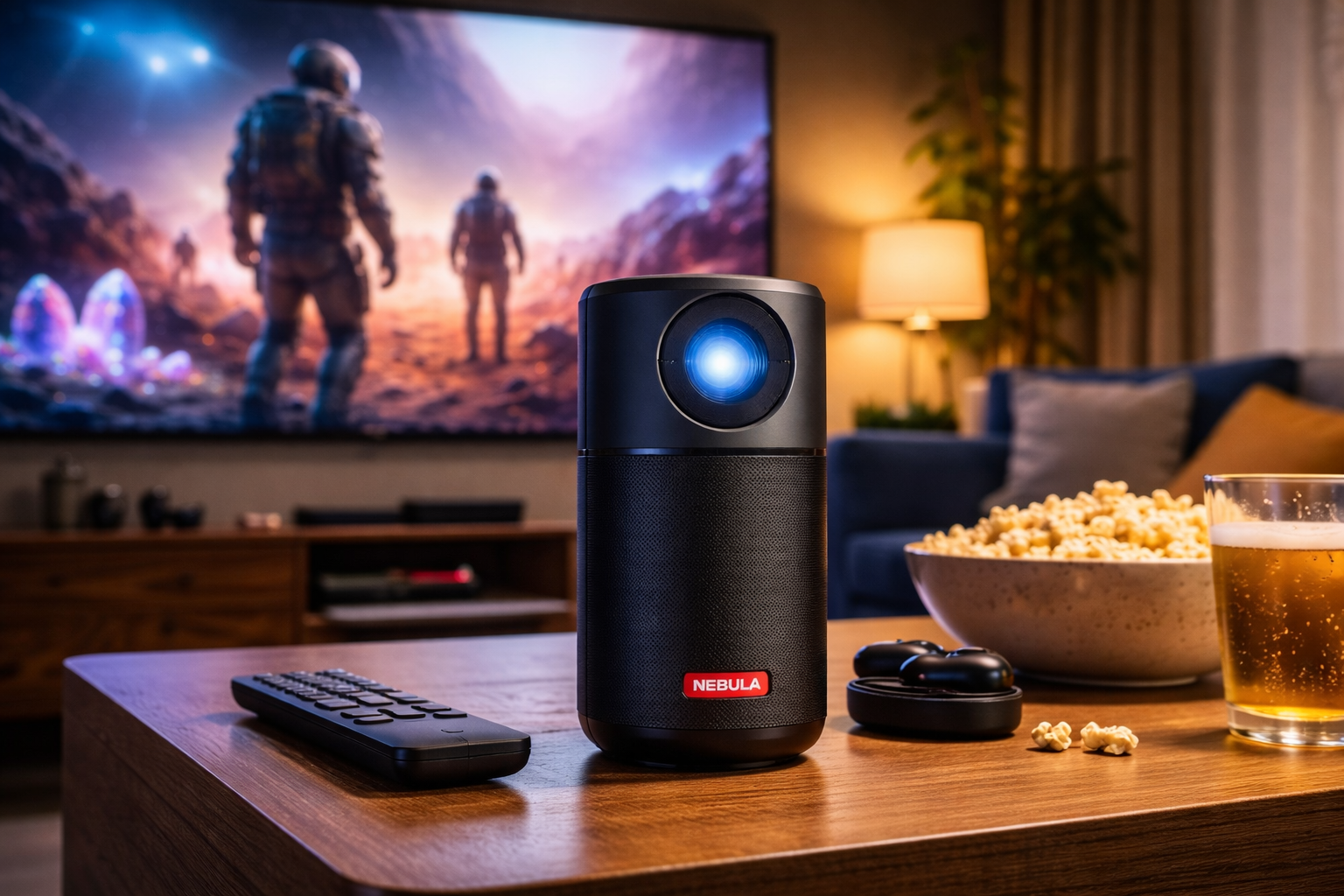 Anker Nebula (ネビュラ) Capsule 3 (Google TV搭載モバイルプロジェクター)【フルHD / 200ANSI ルーメン / 最大120インチ / 8Wスピーカー / 自動障害物回避/垂直・水平台形補正/フォーカス調整/スクリーンフィット/小型/家庭用】