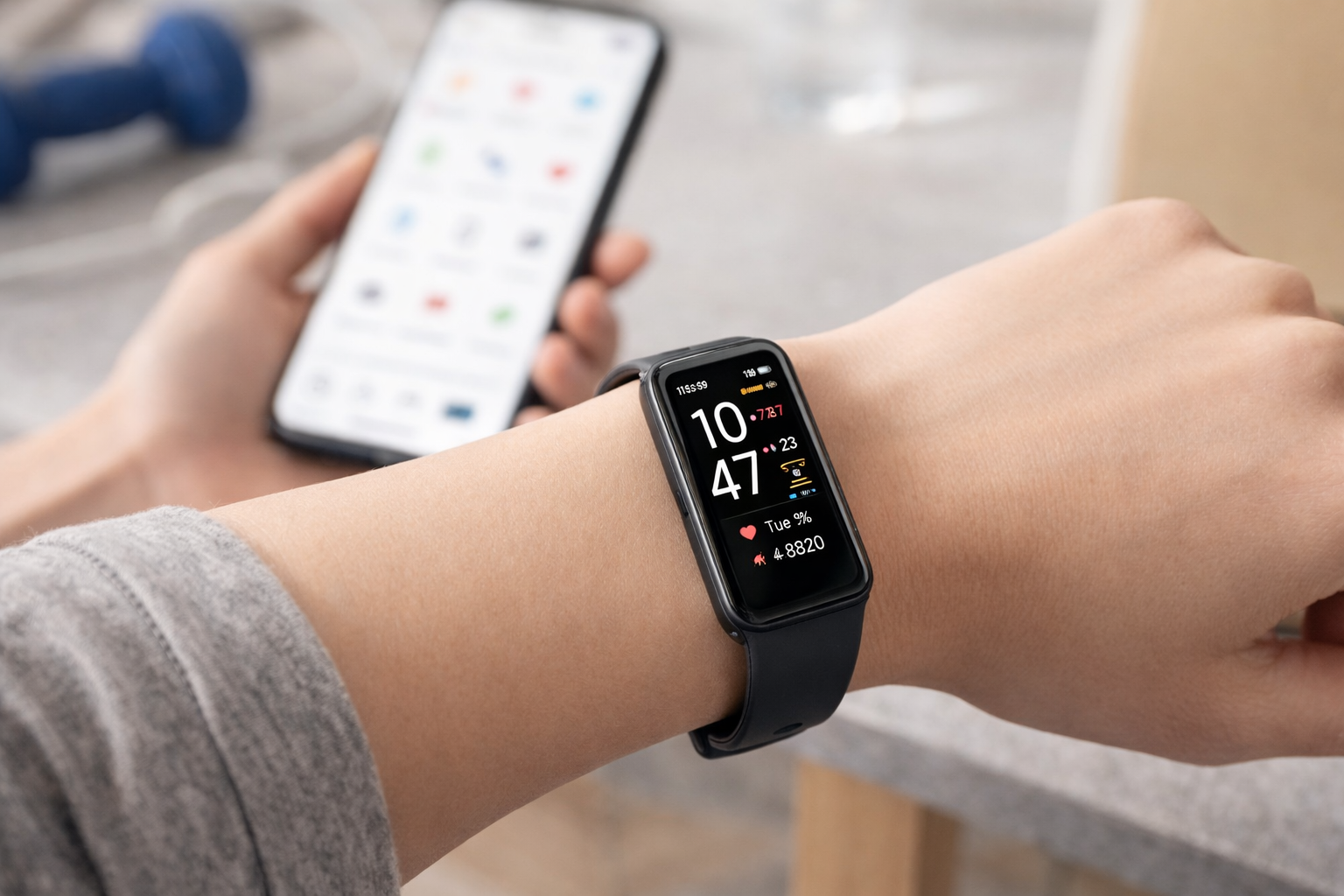 HUAWEI Band 9 スマートウォッチ フルオロエラストマー素材ベルト 高精度健康モニタリング 自動輝度調整 1.47インチAMOLEDディスプレイ 超狭ベゼル 薄型軽量 9軸センサー 睡眠中呼吸乱れ検知 急速充電 最長2週間持続バッテリー バンド交換可能 各種通知機能 100種類のワークアウトモード iOS/Android対応 ブラック