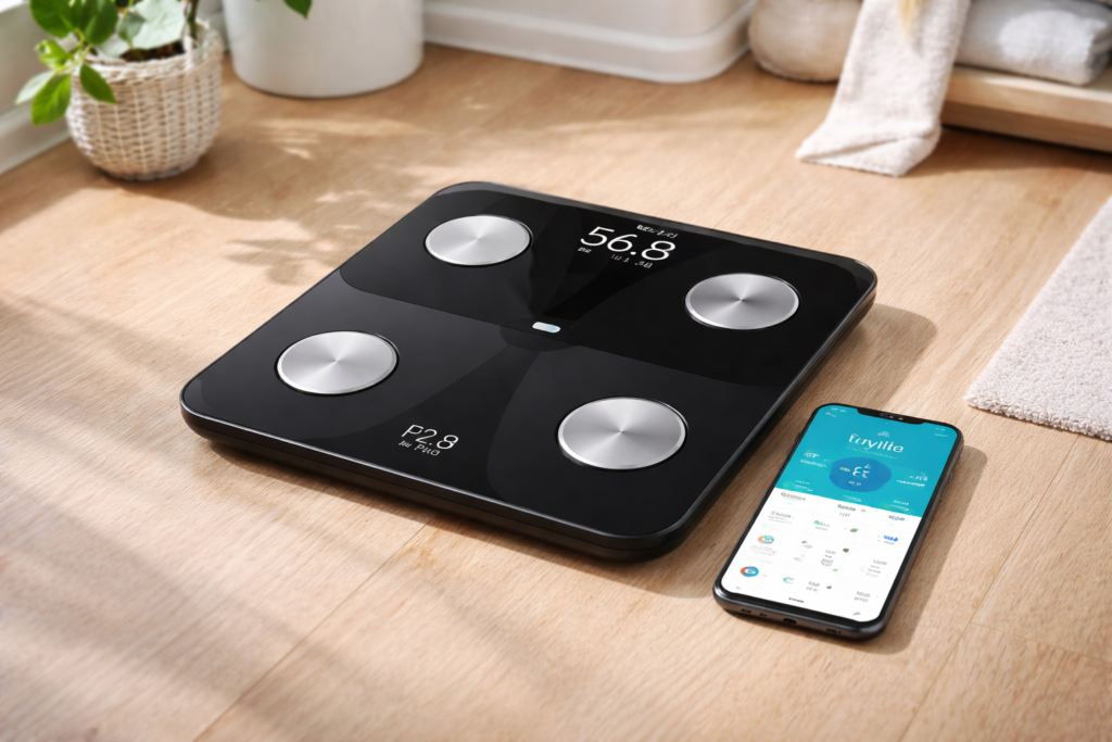 Anker Eufy (ユーフィ) Smart Scale P2 Pro（体重体組成計）【アプリ対応/Fitbit連携/体脂肪率/BMI/心拍数/筋肉量/基礎代謝量/水分量/体脂肪量/骨量/内臓脂肪/タンパク質/骨格筋量/皮下脂肪/体内年齢/ボディタイプ / 3Dモデル】ブラック