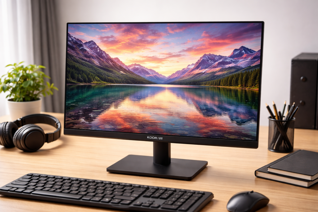 KOORUI モニター21.5インチ pcモニター 100Hz フルhd 液晶ディスプレイ VAパネル非光沢 スリムベゼル/アイケア・ブルーライト軽減/傾き調整/HDMI＋VGAポート/VESAマウント対応,E2212F