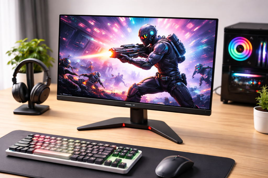 INNOCN ゲーミングモニター 24.5インチ 180Hz 1ms ディスプレイ99%sRGB/86%DCI-P3/16.7M(8 bits) PC ゲームモニター Fast IPSパネル(非光沢) Adaptive Sync対応 VESA 75*75mm DP*1 HDMI*2 ポート(DPケーブル付き) 25G1G Plus