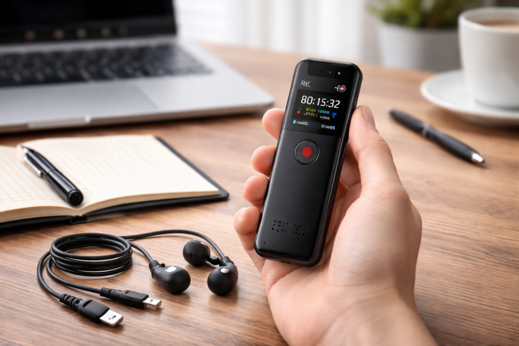 ボイスレコーダー 小型 ICレコーダー 64GB大容量 3072kbps音質 長時間録音 コンパクト 録音機 Bluetooth5.2 ENCデュアルマイク ワンボタン録音 液晶画面 ヴォイスレコーダー VOR録音対応 タイマー録音 変速再生可 リピート機能付 スピーカー内蔵 パスワード保護 会話録音/インタビュー/会議/言語学習などに適用 イヤホン付