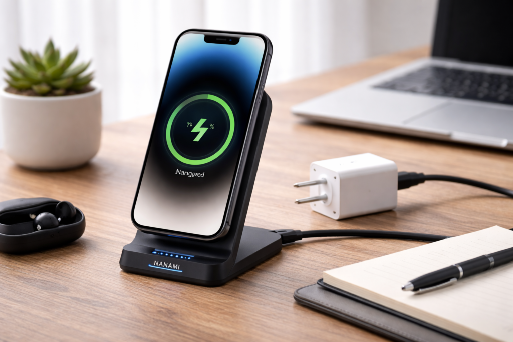 NANAMI ワイヤレス急速充電器 (USB-C 20W出力の急速充電器に昇進) 置くだけ充電器 セット 7.5W/10W/15W iPhone 16/15/14/13/12シリーズ/SE第二世代/11(Pro)/XR/Xs(Max)/X/8(Plus) Galaxy S24/S23/S23/S22/S21 Ultra/S20/S10 Xperia 各機種対応 (Qi/PSE認証済み) 黒