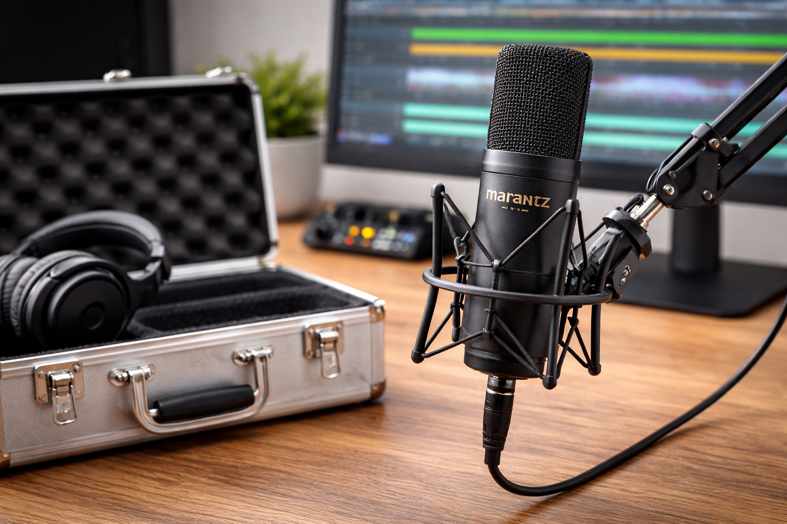 Marantz Professional USBコンデンサーマイク ゲーミング DTM DAW録音 配信用 ボーカル レコーディング ショックマウント、保管用ケース付属 マランツプロ MPM2000U