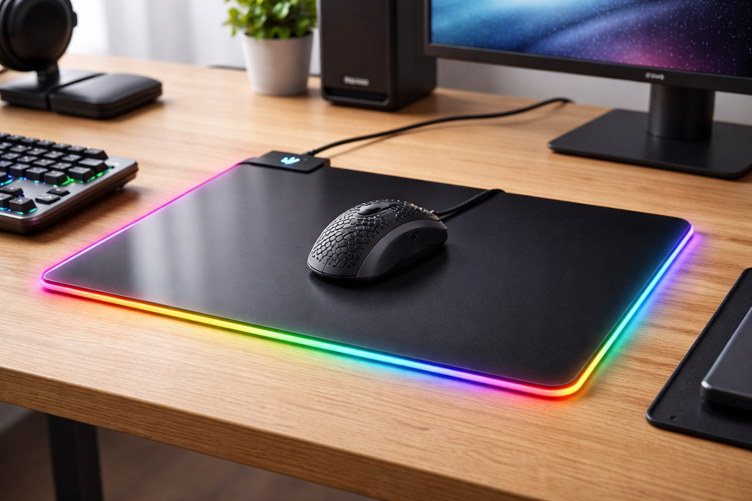 Dumbpecブラック SP-004 ガラスゲーミングマウスパッド | 限定版 | 高精度＆スピード向上プロフェッショナルマウスパッド | 強化されたSurfaceで究極のコントロール | プロゲーマー向け (A)