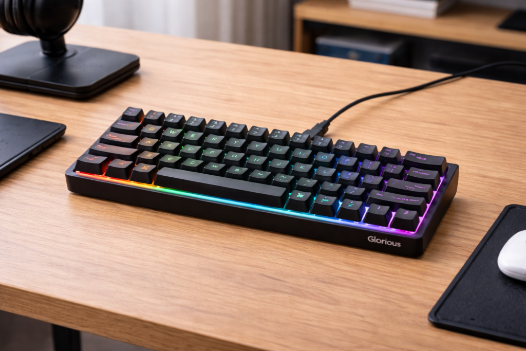 Glorious グロリアス GMMK2 pc キーボード ゲーミング 65% コンパクト ベアボーンズ ホットスワップ対応 RGB 有線 タイプc USB カスタム DYIホットスワップ キーボード テンキーレス mechanical keyboard gaming (67キー) 国内正規品