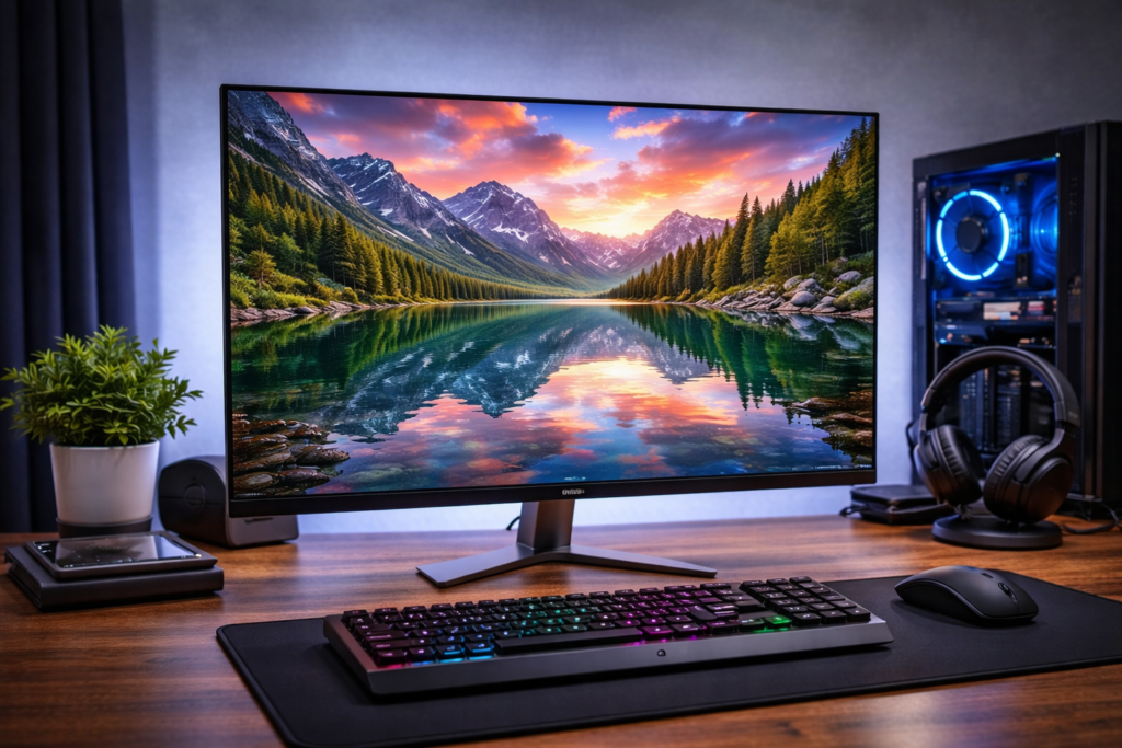 XUNDEFINED 23.8 インチ 75Hz スピーカー付きコンピュータモニター 1080p IPS フレームレスモニター FreeSync 1670 万色 アイケア HDMI 付きモニター VGA ポート