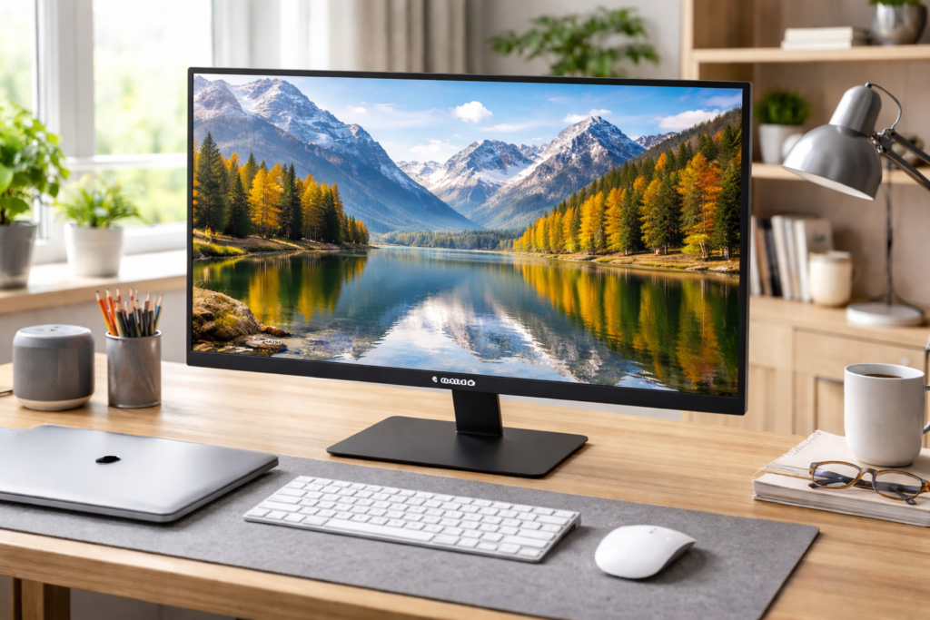 KOORUI モニター 24インチ VA 非光沢 フルHD pcモニター 100Hz ディスプレイ HDMI VGA HDMI1.4+VGA+A/O 傾き調整 広い視野角 スピーカー非搭載 E2412F