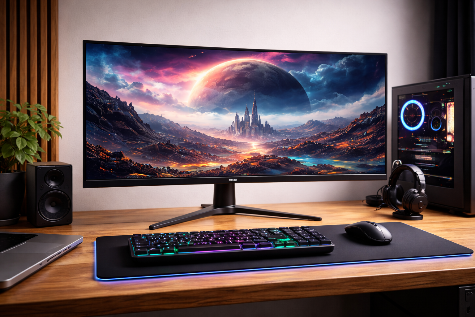 KOORUI 34インチ ゲーミング モニター 3440*1440 湾曲モニター 165Hz 1ms 21:9 曲面 ウルトラワイド VA HDR HDMI Port×2,DisplayPort×1