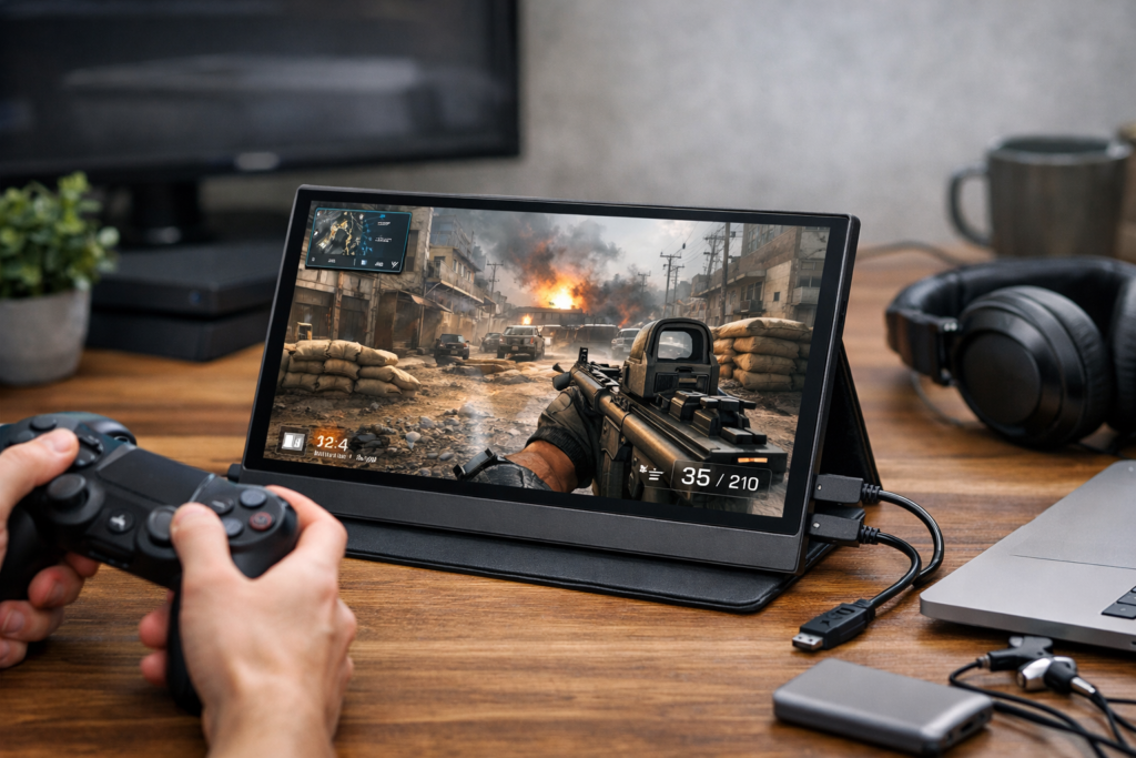 moonka モバイルモニター 10.5インチ IPSパネル 1920*1280解像度60HZ ディスプレUSB Type-C 給電/Mini HD/スピカー内蔵/専用ケース PS4 ゲーム用 スクリン 超薄8mm/重量：250g OSD言語：日本語