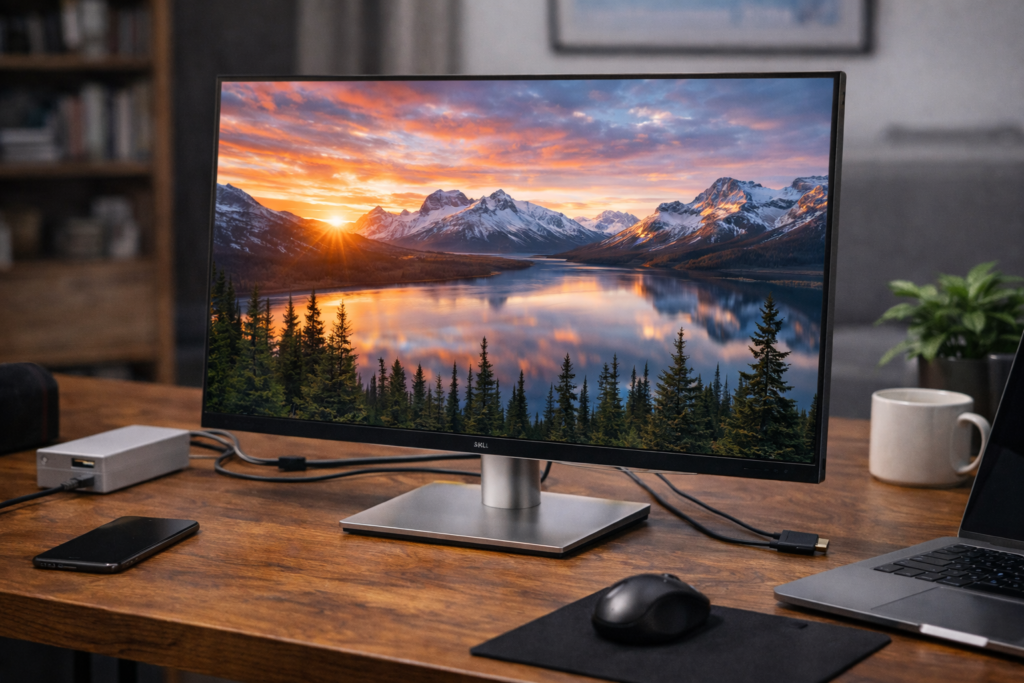 Dell U3223QE 31.5インチ 4K ハブモニター(3年間無輝点交換保証/IPS Black・非光沢/USB Type-C・DP・HDMI/フレームレス/縦横回転・高さ調整/VESA DisplayHDR 400/Rec.709 100%)