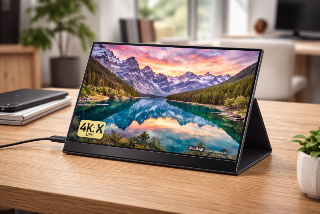 Casking モバイルモニター 13.4 インチ 4K+解像度 (3840x2400) IGZO 高輝度 500nits 超軽量・超薄型 UHD モバイルディスプレイ sRGB 広色域 省電力 モバイル モニター4K VESA スタンドカバー ポータブルモニター USB C/HDMI付きスマホ/PC/Mac/XBOX/PS4/Switch/など対応 (4K+ モバイルモニター C13U1)