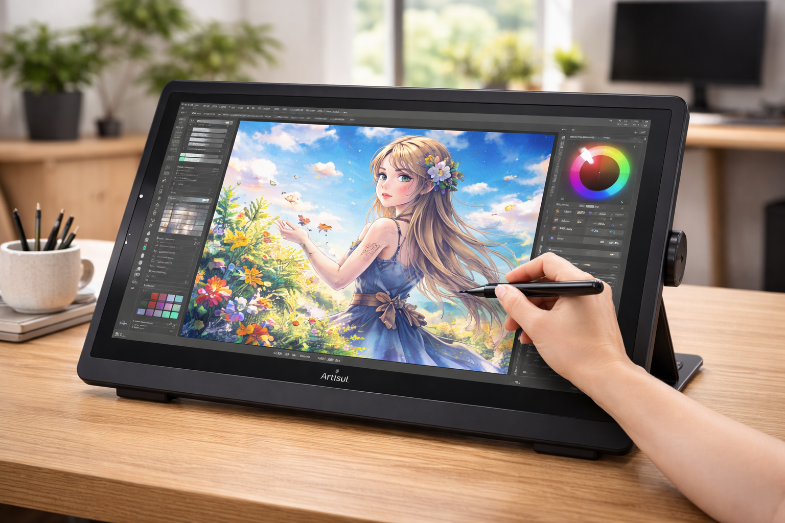 Artisul 液タブ 大画面 傾き検出機能 IPS液晶タブ 充電不要ペンFHD解像度 無段階調節スタンド付き 液晶ペンタブレット 21.5インチ 【Artisul D22S】 （1年メーカー保証＋2ヶ月無料延長保証）