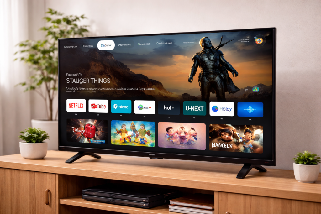 [山善] 40型 液晶 テレビ Google TV スマートテレビ フルハイビジョン ネット動画対応 Wチューナー (裏番組録画 外付けHDD録画 対応) 音声検索 Bluetooth USB 壁掛け VESA対応 QRK-40W2KST