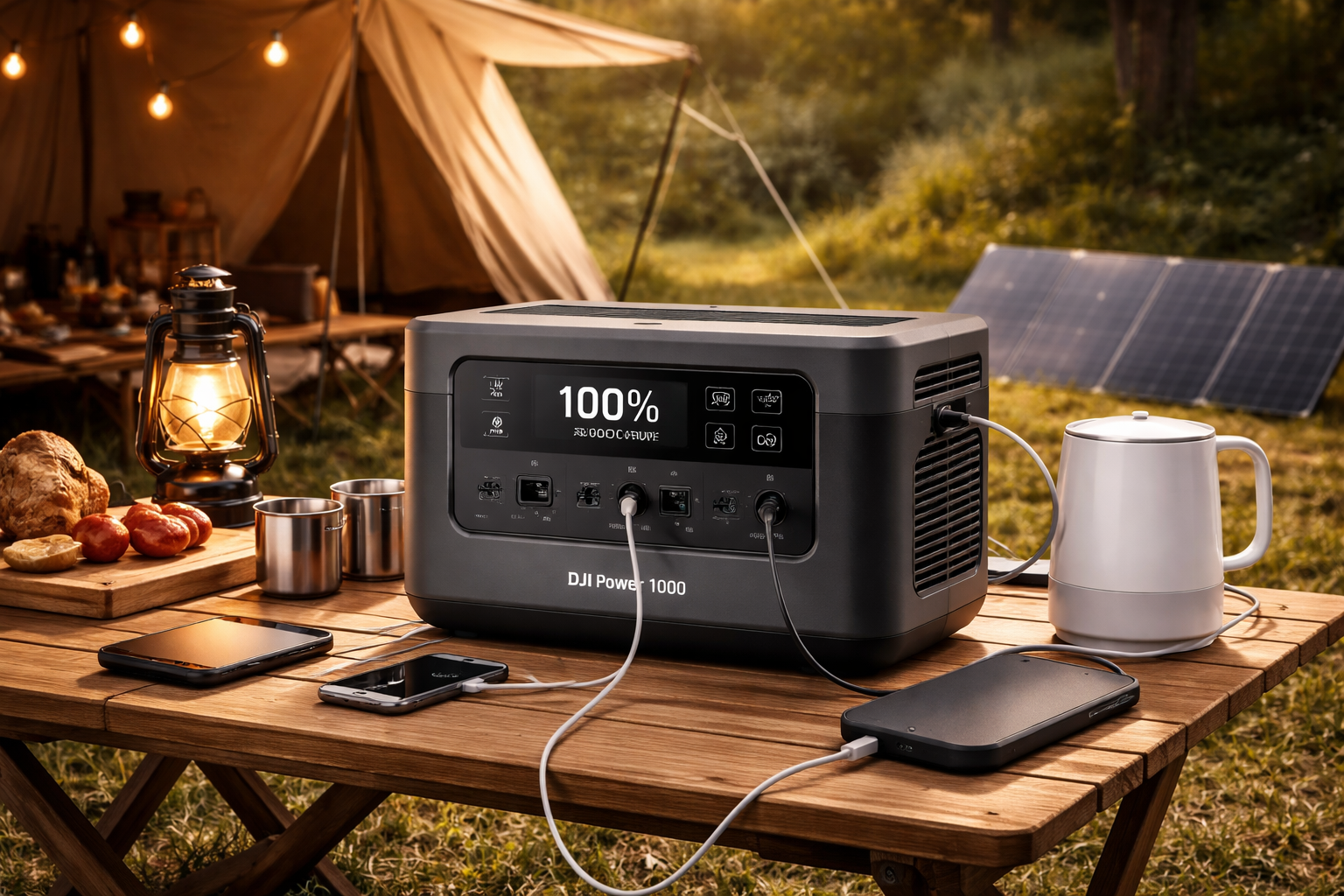 DJI Power 1000 ポータブル電源 1024Wh リン酸鉄リチウムイオン 1.1時間急速充電 家庭用発電機 2000Wの安定出力 大容量 長寿命10年 ソーラー発電機 世界最強の静音23dB 蓄電池 ポータブル バッテリー アウトドア キャンプ RV車中泊用 節電 停電対策 防災グッズ 非常用電源 防災安全協会推奨 最大5年保証