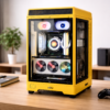 Thermaltake The Tower 200 Bumblebee 大型グラフィックカード縦置き対応 ミニタワー Mini-ITX PCケース CA-1X9-00S4WN-00 CS8879