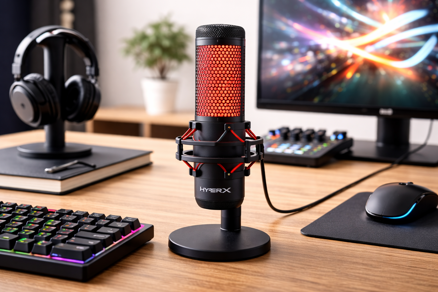 HyperX QuadCast スタンドアロンマイク ストリーマー/コンテンツクリエーター/ゲーマー向け/PC,PS4使用可能 2年保証 HX-MICQC-BK ( 4P5P6AA )