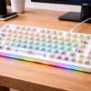 DrunkDeer A75 ラピッドトリガー メカニカルキーボード TKL ゲーム用 高速反応 磁気スイッチ RGB 有線 USB コンパクト 82キー ノブ付き ホワイト ベアボーン キーキャップなし