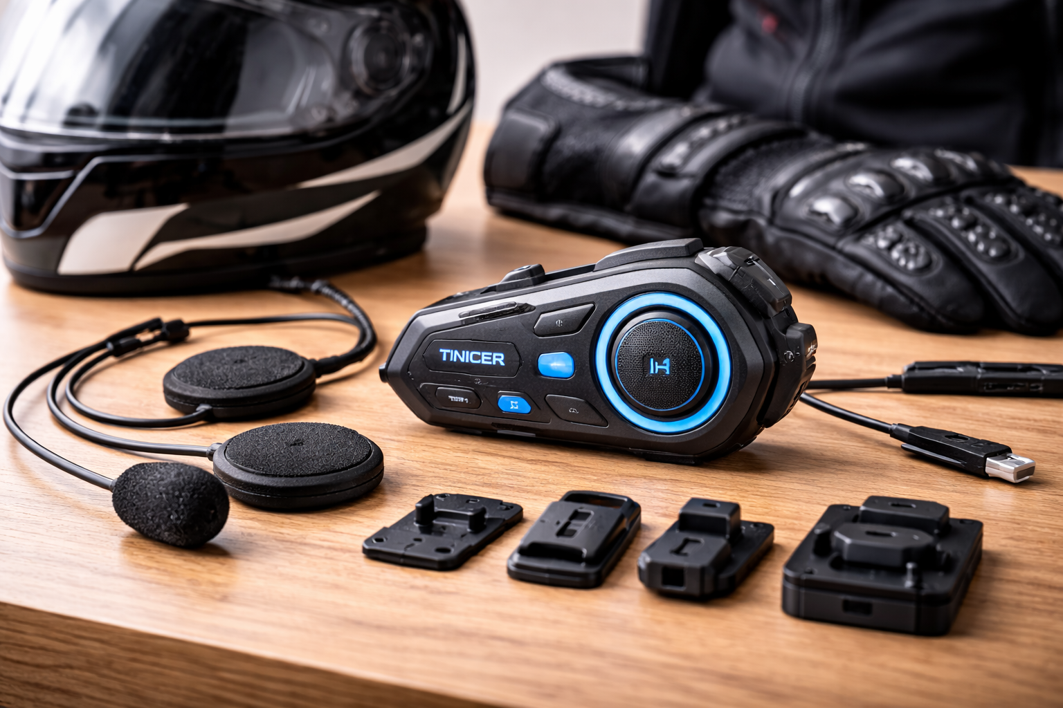 TNICER バイク インカム T2インカム Bluetooth5.2 インカムバイク用通信機器 6人同時通話 ワンクリックで自動ペアリング 25時間連続使用 通信距離1000m 自動通信回復 日本語音声ガイダンス 他ブランドのインカムと接続可能 音楽共有 防水規格IP67 インカム 付属品完備 日本語説明書付き TELEC技術基準適合証明付き(黒色-1台)