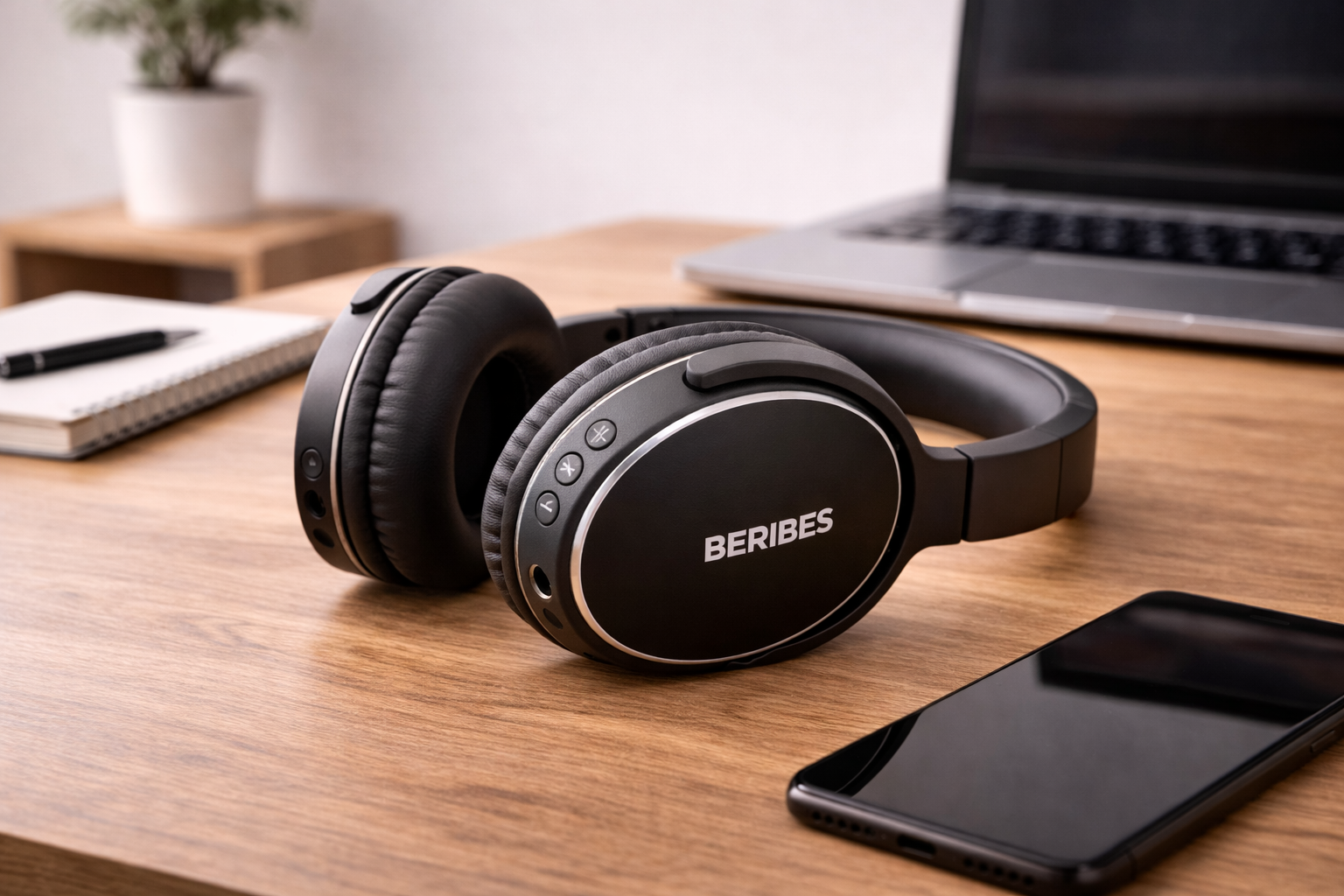 BERIBES ヘッドホン bluetooth 65時間再生 6つのEQモード ワイヤレスヘッドフォン Bluetooth5.3 重さはわずか180g 快適なフィット感 マイク付きヘッドホン HIFIステレオ 有線 無線 両用 遮音 密閉型