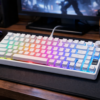 DrunkDeer A75 ラピッドトリガー キーボード メカニカル TKL ゲーミング 磁気スイッチ RGB 有線 USB コンパクト 82キー ノブ付き ゴースト防止 こぼれ防止 ホワイト