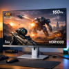 INNOCN 27M2V 27インチ ゲーミングモニター 4K ミニLED モニター 160Hz/144Hz, 1ms応答速度 HDR1000 QD 量子ドット（無輝点保証対応）, HDMI2.1/DP1.4/USB Type-C 90W/USB 3.0/USBA(USBハブ対応), スピーカー内蔵,高さ/左右/回転調整, 銀（2304分割）AMD FreeSync™ Premium