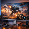 INNOCN 32インチ ミニLED 4K ゲーミングモニター, UHD@160Hz モニター, 1Ms応答速度 ミニled モニター 2304ゾーン HDR1000, QD量子ドット, シルバー 32M2V vrr対応 hdmi2.1*2+dp1.4+USB Type-c 65w+USBハブ付き スピーカー搭載 IPS 高さ調整