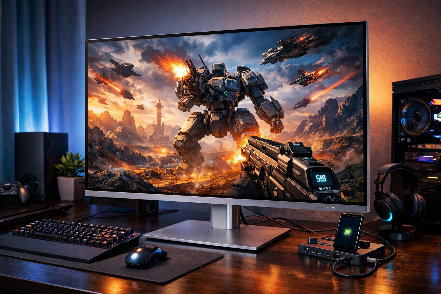 INNOCN 32インチ ミニLED 4K ゲーミングモニター, UHD@160Hz モニター, 1Ms応答速度 ミニled モニター 2304ゾーン HDR1000, QD量子ドット, シルバー 32M2V vrr対応 hdmi2.1*2+dp1.4+USB Type-c 65w+USBハブ付き スピーカー搭載 IPS 高さ調整