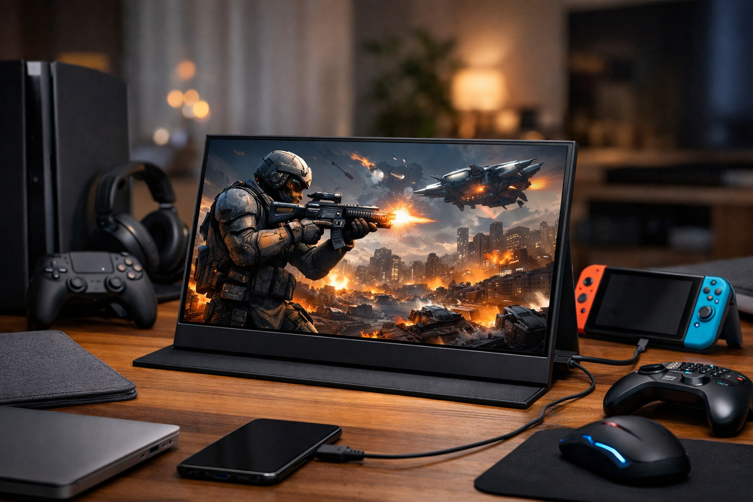 kksmart モバイルモニター 18.5インチ 自立型 100hz高速応答 100%広色域 FHD(1920*1080) 狭額縁 極細ベゼル 非光沢 IPSパネル モバイルディスプレイ ゲームモニター スピーカー内蔵 HDRモード対応 収納ケース付き USB Type-C/標準HDMI PS4/PS5/XBOX/Switch/PC/Macなど対応 C-185