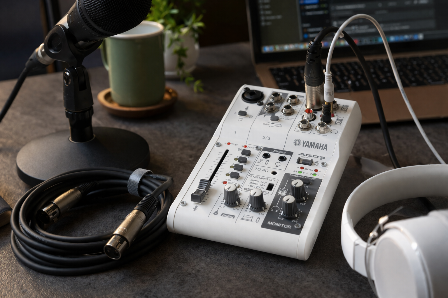 Amazon.co.jp限定 ヤマハ AG03MK2 ホワイト マイクケーブルセット